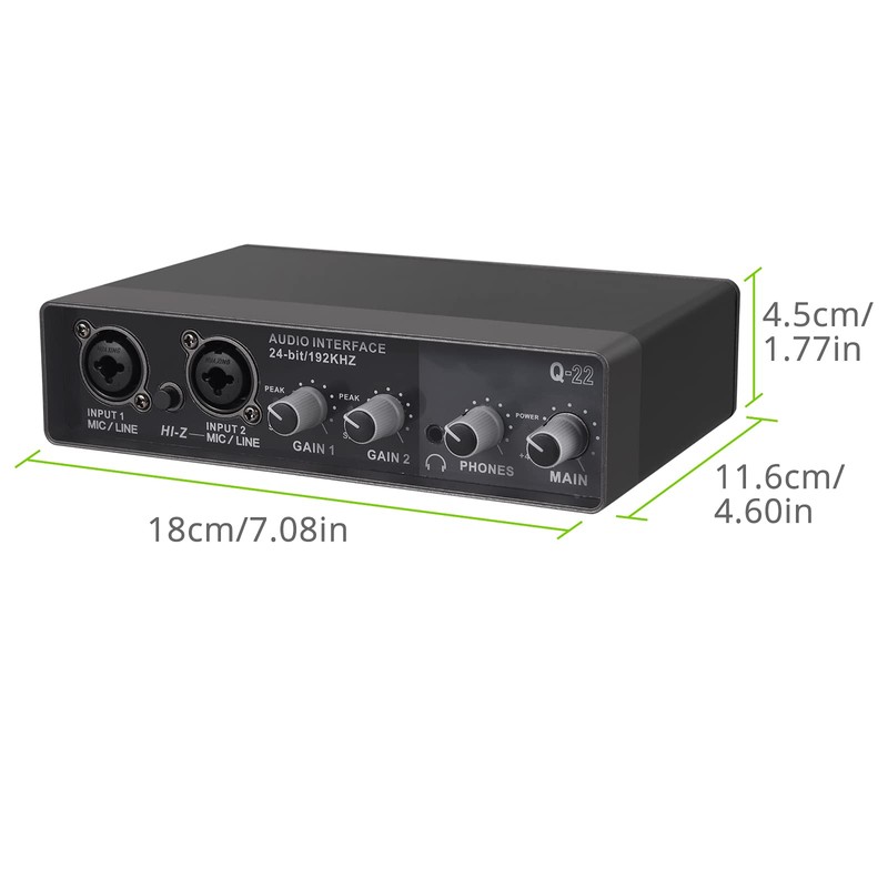 USB Audio Interface, LiNKFOR 2i2 Audio Interface for PC 24