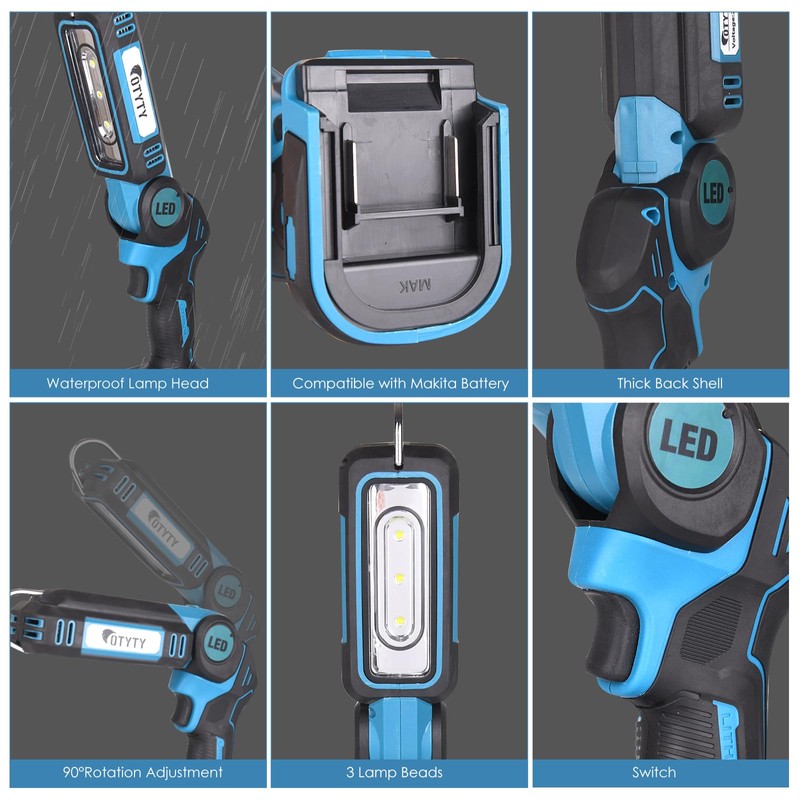 OTYTY LED Work Light for Makita 18V Battery, 30W 2000LM
