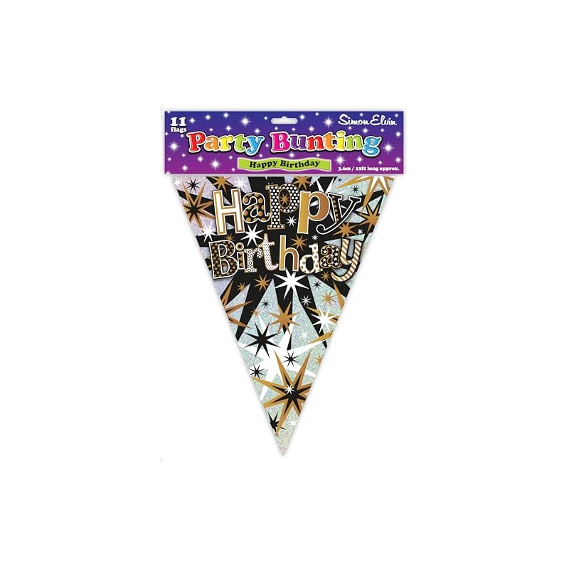 Happy Birthday Star Bunting Recyclable Birthday Party Banner Flag Pennant