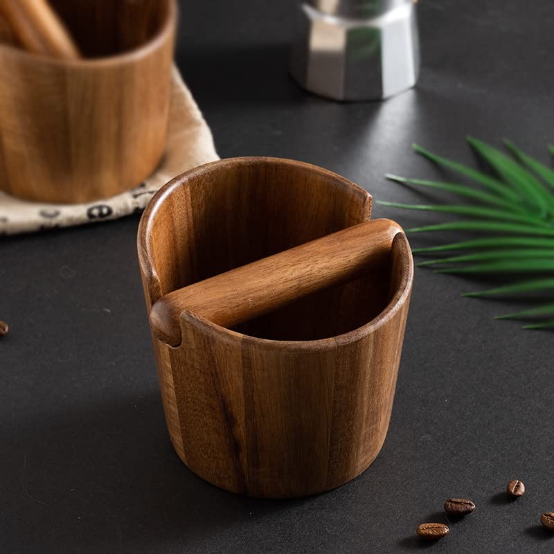 Ytnjzl 5 inch Coffee Knock Box espresso knock box,Wood Bin