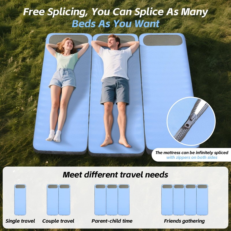 Sleeping Pad, 5.5" Thick Self Inflating Sleeping Pad with Electric