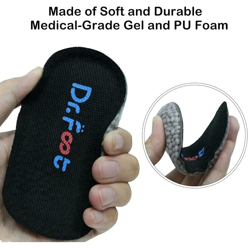 Dr.Foot - Zapata para pies, negro, 1.4" Height