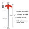 ABCCANOPY Tent Stakes Drillable Garden Shed Stakes, Bonus Adapter, tie-Downs,