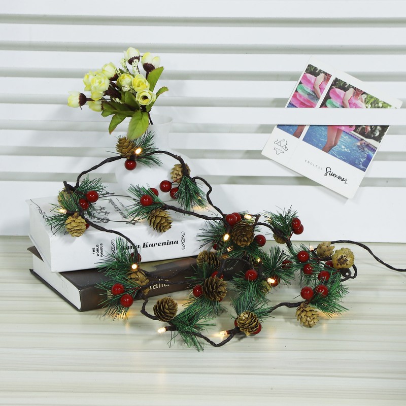 2m 20LED Christmas Pine Cones String Lights for Xmas Wreath