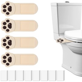 Yuanchu 4Pcs Toilet Seat Lifter, Self Adhesive Toilet Lid Cover Lifter Toilet Seat Handle To Lift Bathroom Accessories for Home Office Hotel Travel(Brown)