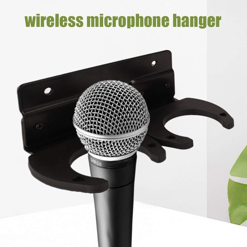 Fiacvrs Microphone Holder, Wireless Microphone Holder for Mic Stand Wall