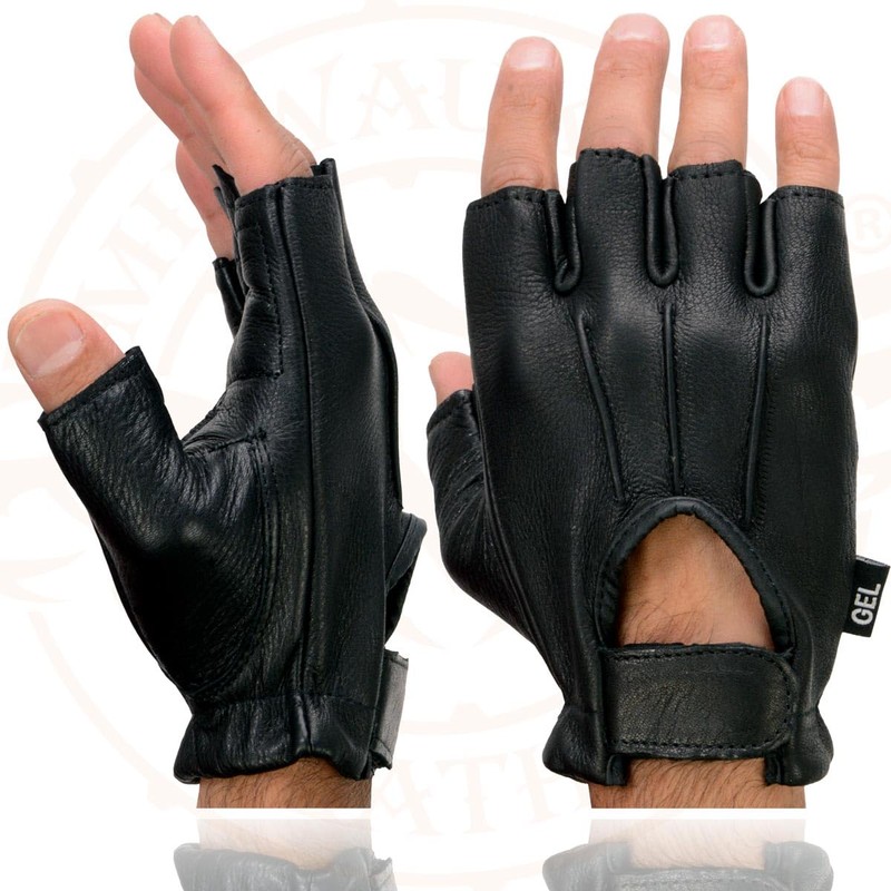 Milwaukee Leather SH850 Men's Black Premium Deer Skin Leather Gel