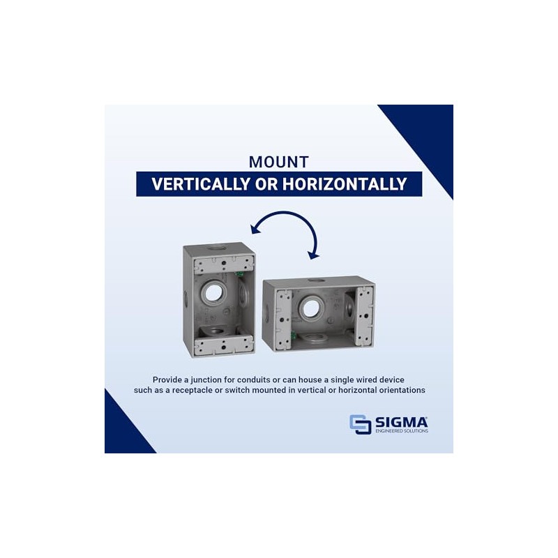 SIGMA ENGINEERED SOLUTIONS 14251-5X Metal Electrical Outlet Box, Weatherproof, Easy