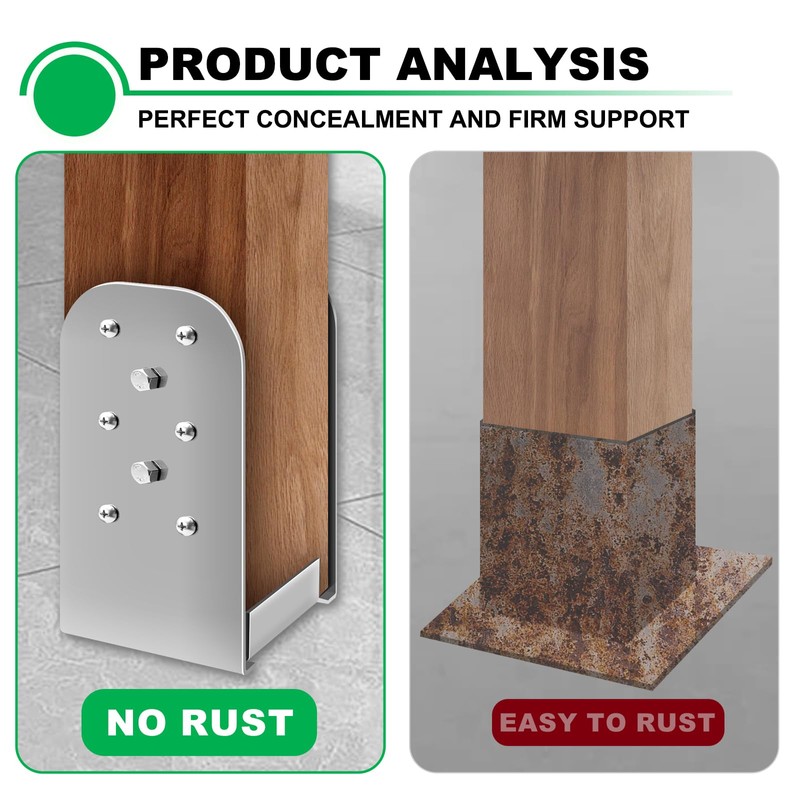 Andorm 2 Pack 4 x 4 Post Anchor Base, Adjustable