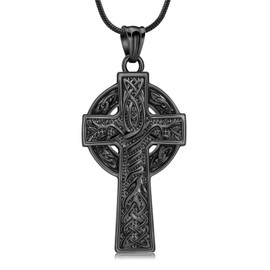Celtic Cross Urn Necklace for Ashes Cremation Jewelry for Women Men Stainless Steel Celtic Knot Pendant Memorial Necklaces Ash Holder for Human Pets Keepsake Jewelry for Loved Ones with Fill Tool