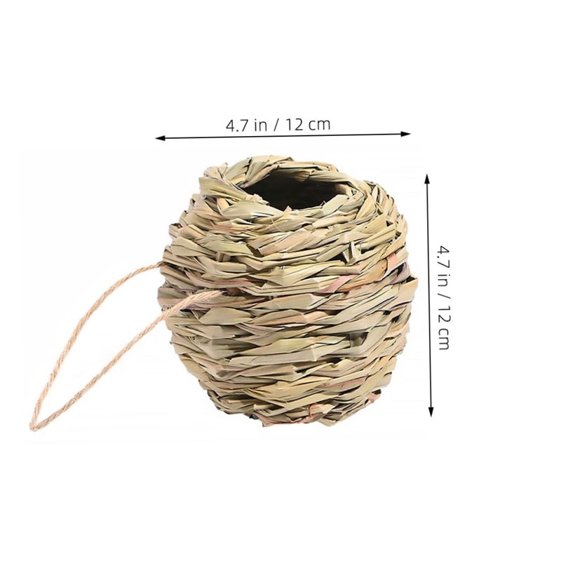 Kisangel 3 Pack Natural Grass Hummingbird Nest House Bird House