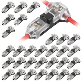 30 conectores de empalme de alambre en T, conectores de cable de bajo voltaje de 3 vías, 1 pin, sin pelar cables, conectores de empalme rápido para 16