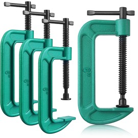 4 Pcs C Clamp Set 6 Inch Heavy Duty G-Clamps Automotive and Wood Working Clamps with Jaw Opening Sliding for DIY Carpentry Woodworking Welding and Building(6 Inch, Green)