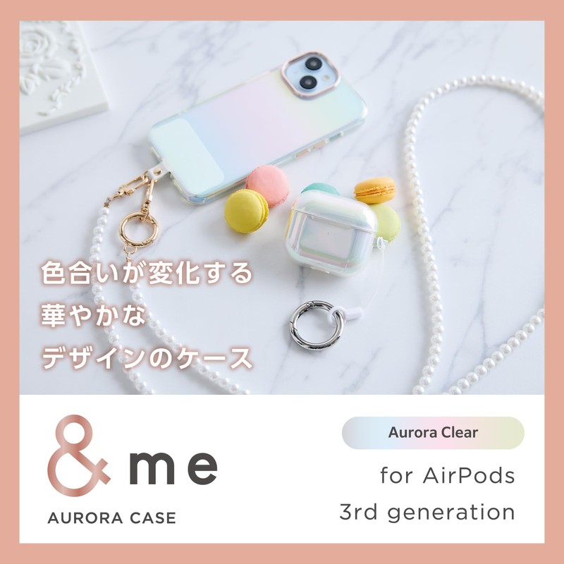 Elecom AVA-AP5UCACR AirPods 3rd Generation Case, Cute & me, Aurora