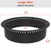 Koutemie Outdoor Smokeless Fire Pit Ring Liner 35-Inch Outer/31-Inch Inner