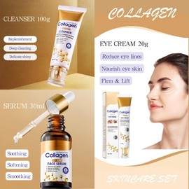 Collagen Skincare Set Women Gifts - Anti-Aging Skin Care Set - Face Care Set for Women Hydrating Nourishing - Facial Kit with Cleanser,Serum,Eye Cream,Facial Mask, Firming Smoothing