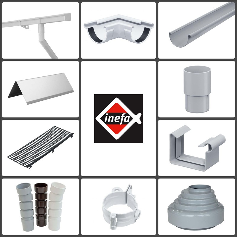 INEFA Plastic Downpipe 200 cm DN50 / 50 mm, Dark