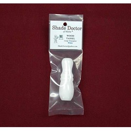 2 1/2" Large Hourglass Wood Cord Tassel for Roman Shades & Wood Blinds (White)