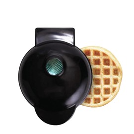 Electric Mini Waffles Maker Machine, Breakfast Waffle Iron Machine Nonstick Coating, Snack Chaffle Hash Browns, Kitchen Cooking Appliance for Kids Breakfast (4 Inch Round, Black)