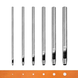 WUTA Hole Punch Set, Round Hollow Punch Cutting Tool, Hole Punch Set for Leather, Watch Strap, Sealing Belt (0.5+1+1.5+2+3+4+5mm)