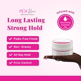 Pink Noire Edge Control Gel | All-Day Hold, Flake-Free Formula for Black Hair 4C - 3.5 fl oz