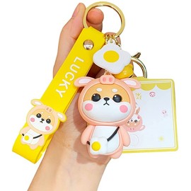 [AIXUAN] Cute Cartoon 3D Keychain,Cute Animal Keychain,Couple Keychain Accessories Silica Gel Car Keychain Suitable for Girls Student(Type 6)