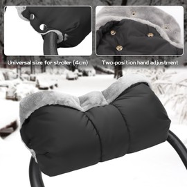 Hyeek Pram Hand Warmer, Hand Muff Gloves for Pushchairs - Warmer Waterproof Pram Muff, Soft Hand Warmer with Fluffy Lined for Buggy, Winter Gift for New Parents