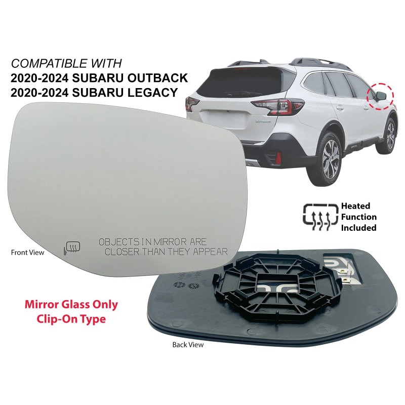 KAP Passenger Right Side Heated Mirror Glass for 2020-2024 Legacy