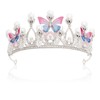 Zliger Crown Butterfly Girls' Headpiece Silver, Princess Butterfly Crown Bridal