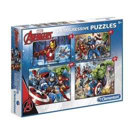 Clementoni - 07722 - Supercolor Avengers Puzzle - 20 + 60 + 80 + 180pc