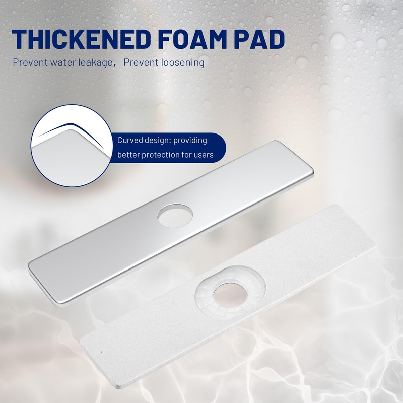BWE Stainless Steel Plate Faucet Cover Deck Plate 10 Inch