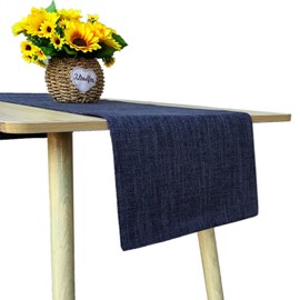 Rilassato Burlap Style Farmhouse Table Runners 71 Inches Long, Rustic Woven Dining Table Runner for Everyday Use, 12x71 Inches (Charcoal Grey, 12x71 in)