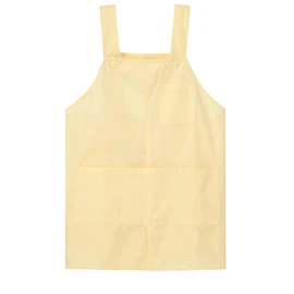 Unfamier Nurse Apron, Center Slit Length, Short Length, Nursery Teacher, Easy to Bend, H-Shaped, Women's, Men's, yellow