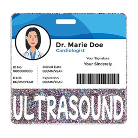 Akilibiely Horizontal Ultrasound Badge Buddy Card Reel Glitter Colorful Badge Buddies Holder Identification Tags for Hospital Medical Student Work Nursing Nurse Accessories ID Name Cards