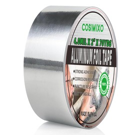 COSIMIXO Silver Aluminum Foil Duct Tape 4.0mil x 2 Inches x 70Yards,Heavy Duty,High Temperature Sealing and Patching,Perfect for HVAC,Air Ducts,Foamboard,Metal Repair,Insulation,Dryer Vent and More