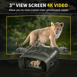 Night Vision Goggles - 4K Night Vision Binoculars for Adults, 3'' HD Screen Night Vision Goggles Rechargeable Binoculars Built in, 32GB Card to Save Photos and Videos, for Hunting, Camping, Travel