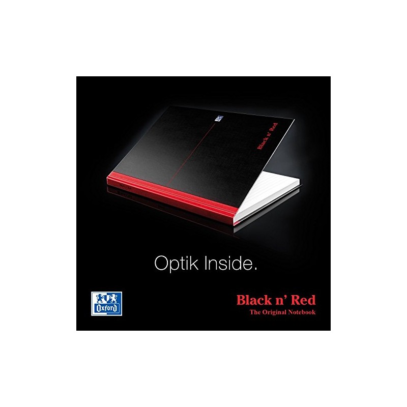 Oxford Black n' Red, A4 Dated Notebook Hardcover, Casebound, Lined