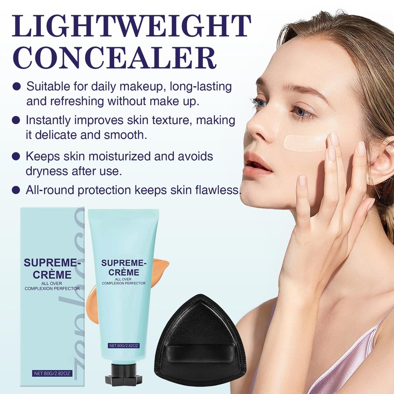 COWANIEE 2 Pcs Supreme Cream All-over Complexion Perfector Set, Waterproof