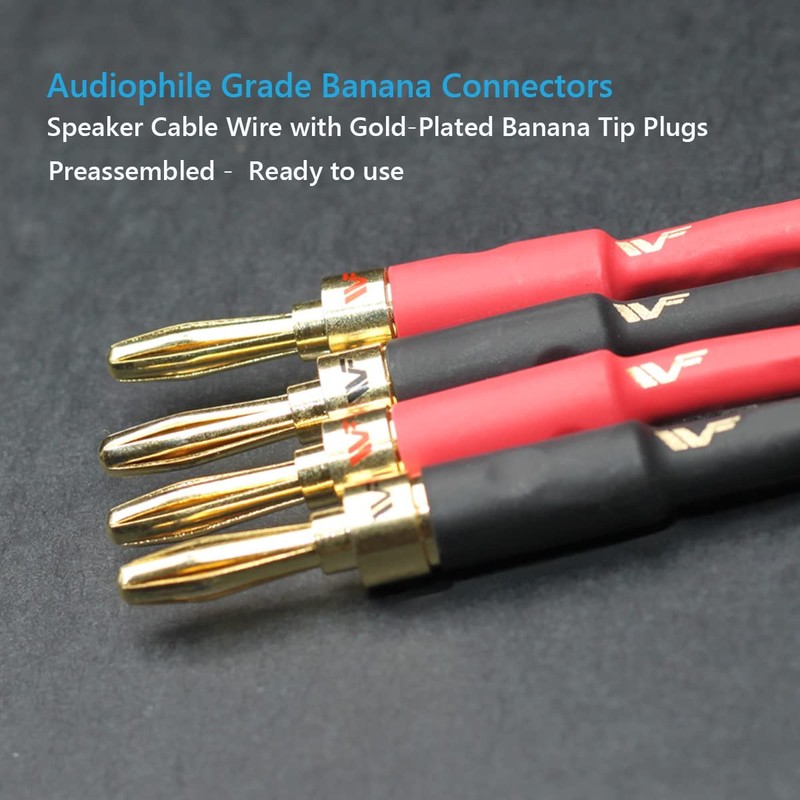 UCINNOVATE Banana Plug Coated 13 AWG Gold Plated Speaker Cable