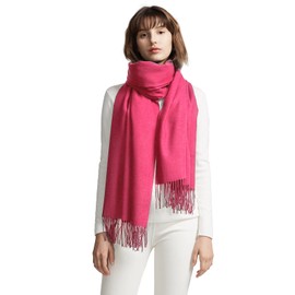 MaaMgic Women's Large Soft Cashmere Feel Pashmina Shawls Wraps Light Winter Scarf,Rose