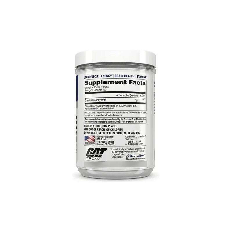 Creatina Gat Sport 500g Monohidratada - 100 Servicios