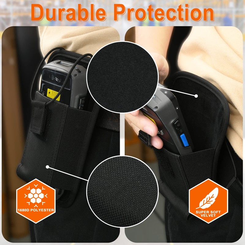 Large Scanner Holster, Rugged Vertical Carrying Case Pouch for Zebra