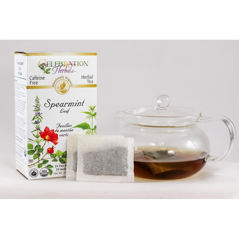CELEBRATION HERBALS Spearmint Leaf Tea Organic 24 Bag, 0.02 Pound