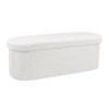 GLAXYFUR 43.3" Storage Ottoman Bench, Sherpa Foot Rest, Folding Storage