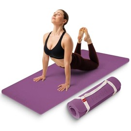 Esterilla de Yoga de 12 mm con Correa, 74 x 26 Pulgadas – Superficie Antideslizante Doble, Ecológica POE, para Mujeres, Hombres y Niños. Perfecta para