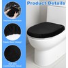 FRCTLNKG 1 Pc Black Toilet Cover, Soft Velvet Polyester Black
