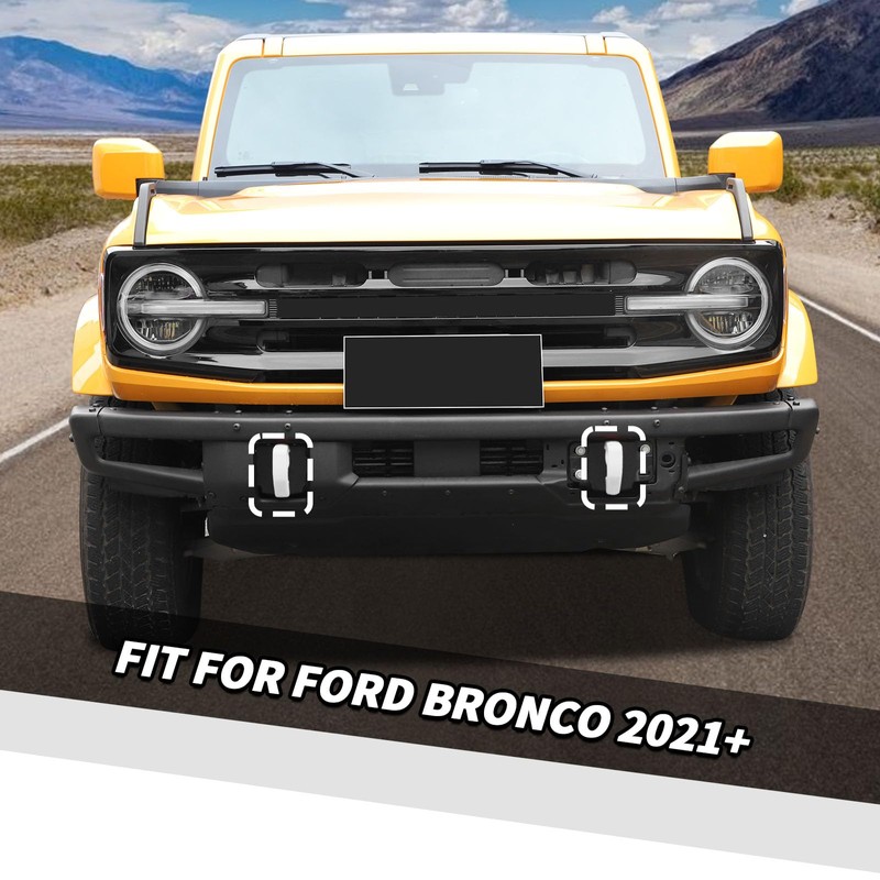 Jimen Fit for Ford Bronco 2021-2024, 2PCS Front Bumper Tow