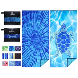 2 Pack Lightweight Thin Beach Towel Oversized 71"x32" Big Extra Large Microfiber Sand Free Towels Quick Dry for Swim Travel Camping Sports Beach Accessories Vacation Essential Gift