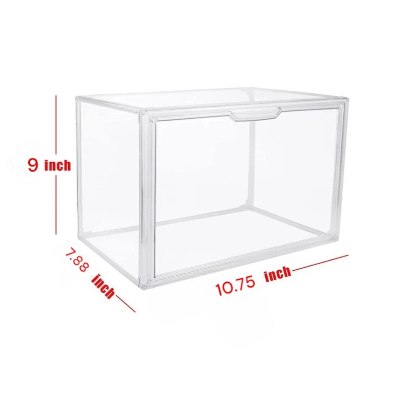 GUDEMAY Plastic Storage Bins with Magnetic Lid Dustproof Book Cosmetic
