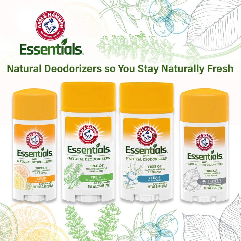 ARM & HAMMER Essentials Deodorant- Fresh Rosemary Lavender- Wide Stick-